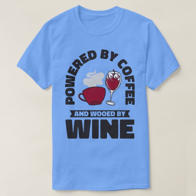 Kaffe Vin som dricker koffeinerad Vin Drinker T Shirt (Design framsida)