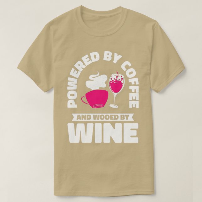 Kaffe Vin som dricker koffeinfri Vin Drinker2 T Shirt (Design framsida)