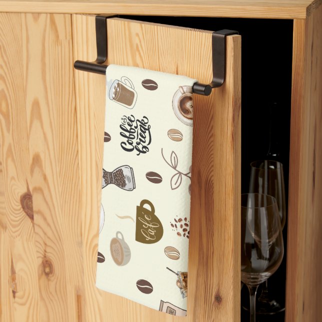 Kaffe, vintage, kökshandduk (Thirds Fold)