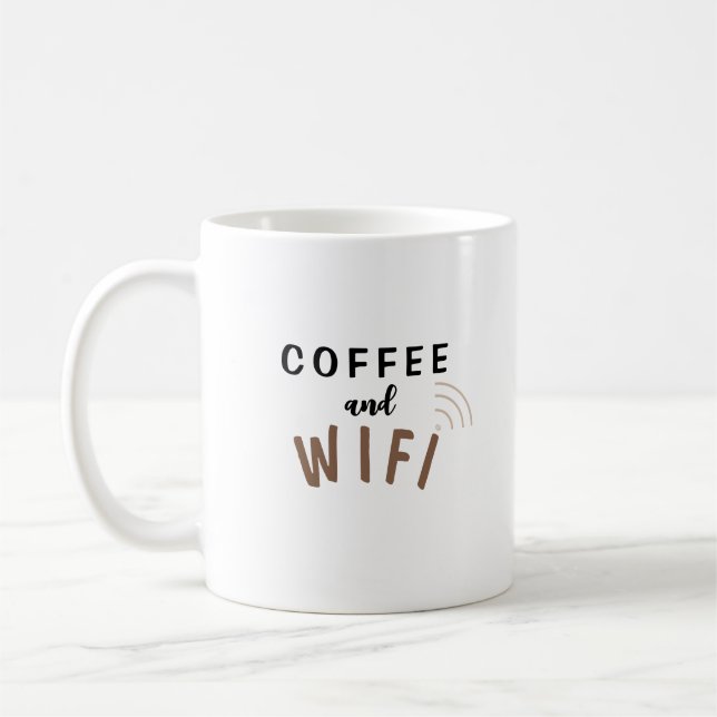 Kaffe & WiFi - Sipping Coffee & Spilling Tea Mugg (Vänster)