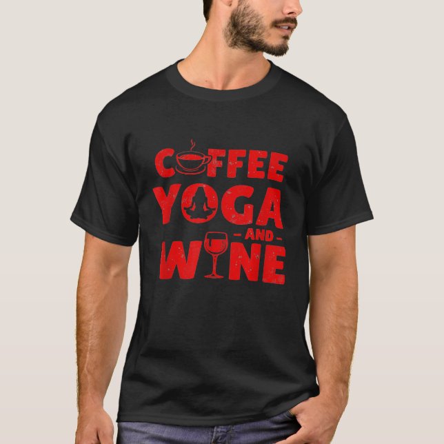 Kaffe Yoga och Vin T Shirt (Framsida)