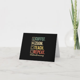 Kaffe Zoom Lär Repetera Virtuell Lärare Distans Kort