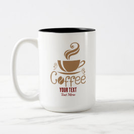 Kaffeälskardesign – Minimalistisk kaffekuppsgrafik Två-Tonad Mugg