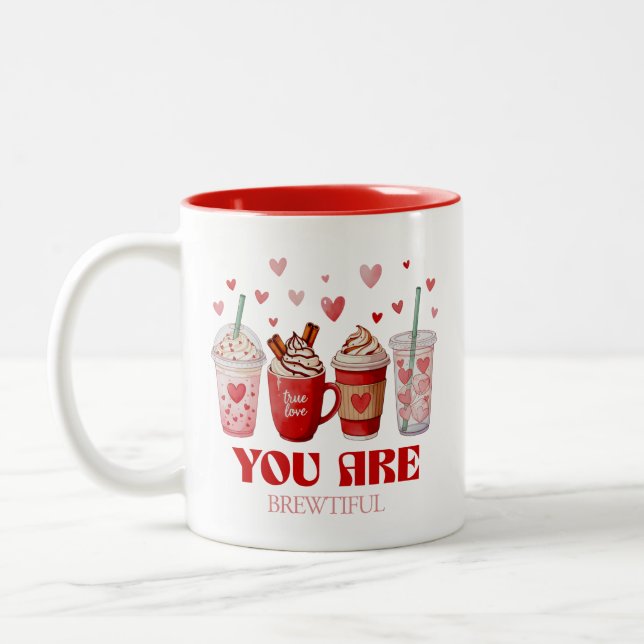 Kaffeälskare Alla hjärtans dag Två-Tonad Mugg (Vänster)
