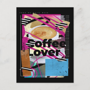 Kaffeälskare Collage Vykort