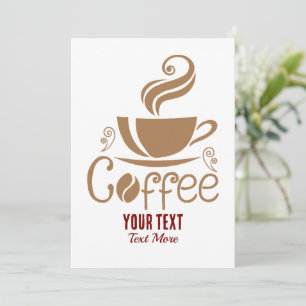 Kaffeälskare Design – Minimal grafisk kaffekopp Tack Kort