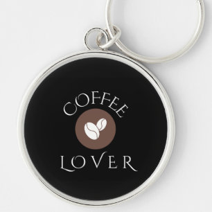 Kaffeälskare, Hem, Kontor & Gåvor Rund Silverfärgad Nyckelring