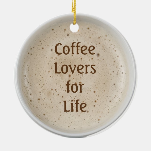 Kaffeälskare Julgransprydnad Keramik (Baksidan)
