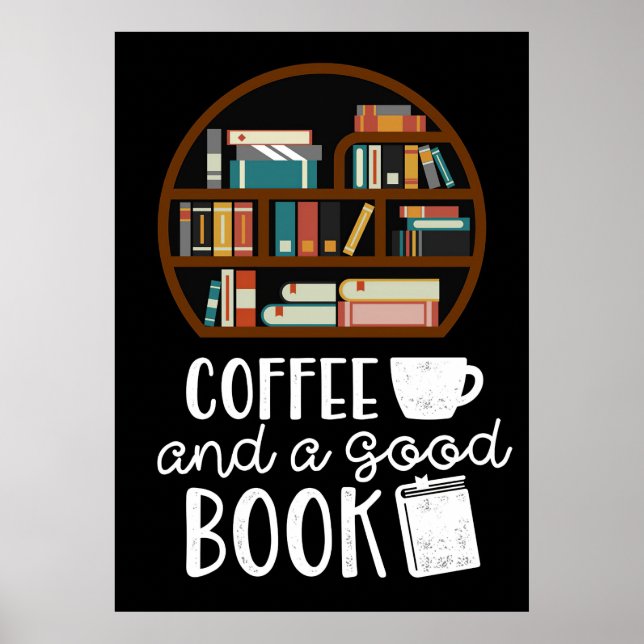 Kaffeälskare Kaffe Och Bra Böcker Poster (Framsidan)