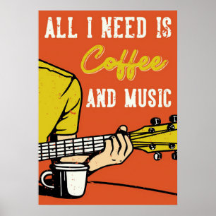 Kaffeälskare Kaffe Och Musik Poster