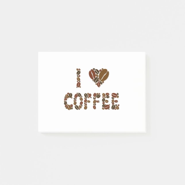 Kaffeälskare - Kaffeubönor Post-it Block (Framsida)