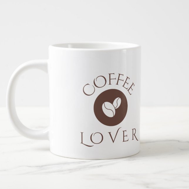 Kaffeälskare Kastkudde – Mysig Hemdekorationsprese Jumbo Mugg (Vänster)