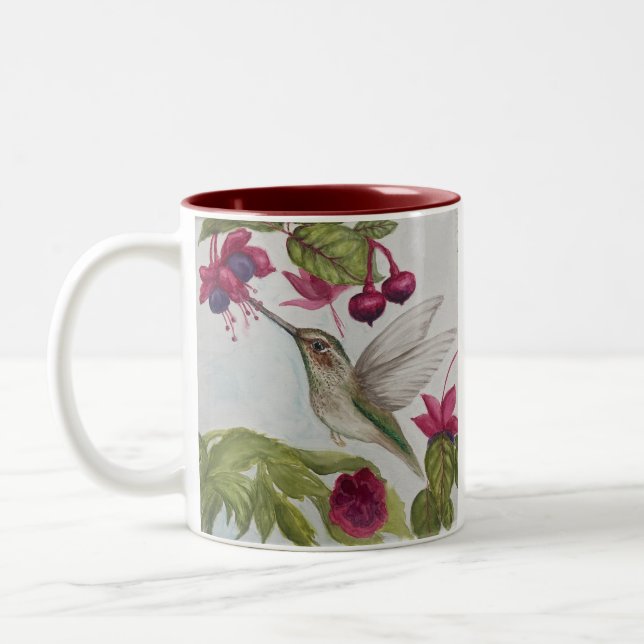 Kaffeälskare och kolibridricksmugg Två-Tonad mugg (Vänster)