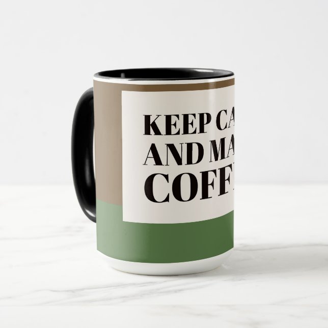 Kaffeälskare Presentmugg – Ta det lugnt och brygg  Mugg (Framsida vänster)
