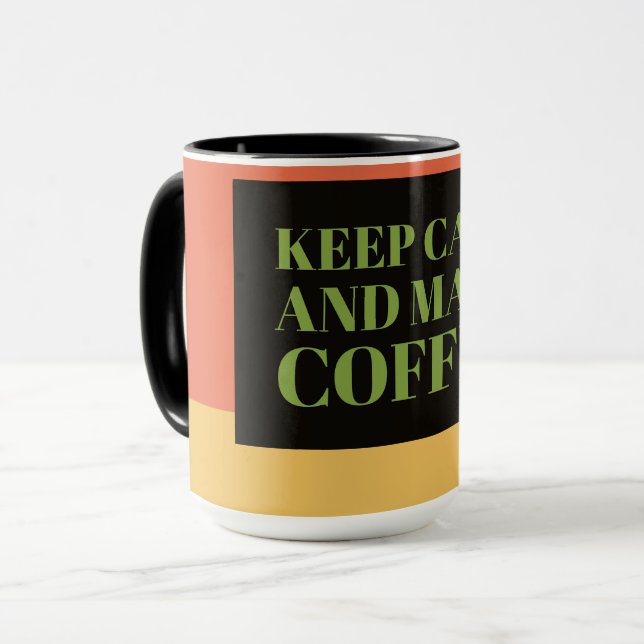 Kaffeälskare Presentmugg – Ta det lugnt och brygg  Mugg (Framsida vänster)
