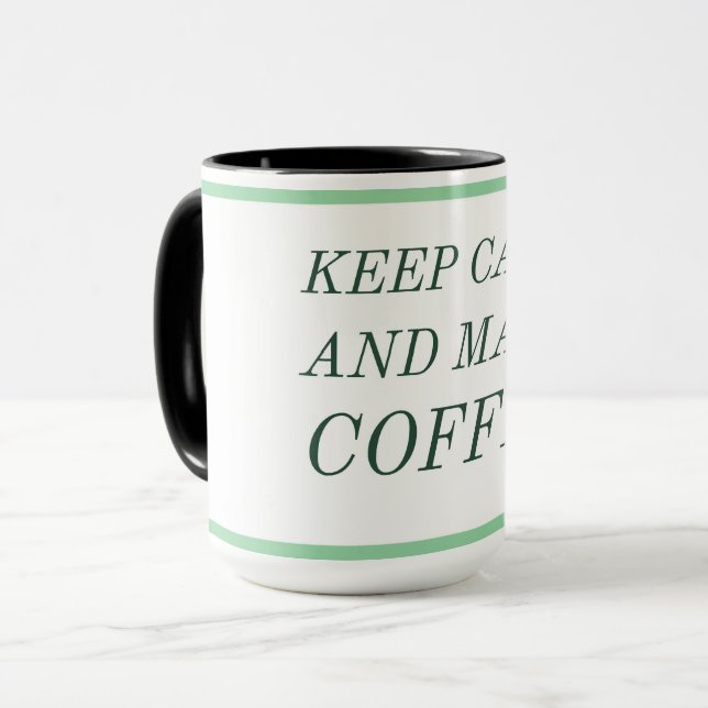 Kaffeälskare Presentmugg – Ta det lugnt och brygg  Mugg (Framsida vänster)