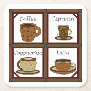 Kaffeälskare Underlägg Papper Kvadrat