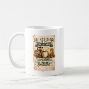 Kaffeälskare Vintage Typografi Design Kaffemugg
