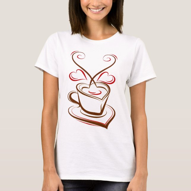 Kaffeälskaret-skjorta Tee (Framsida)