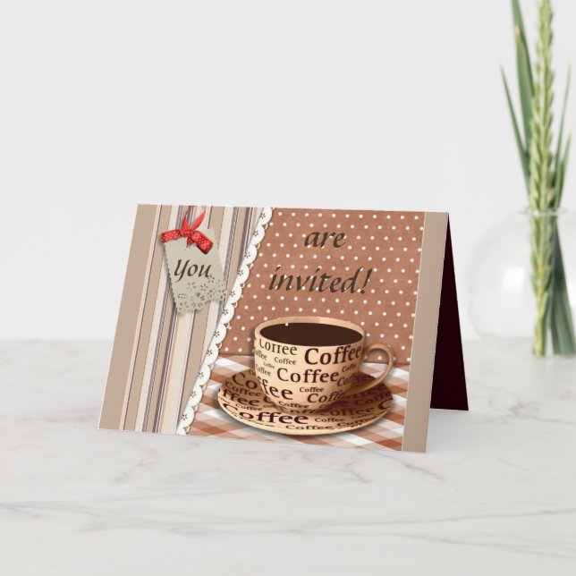 KAFFEAVBROTT, KOPP FÖR VINTAGEAVBROTTSTIME KAFFE INBJUDAN (Framsida)