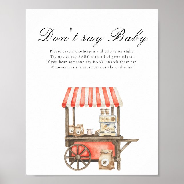 Kaffebaby shower - Säg inte baby Poster (Framsidan)