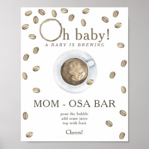 Kaffebabydusch Momosa pub Poster
