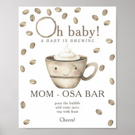 Kaffebabydusch Momosa pub Poster