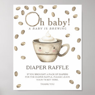 Kaffebabydusch - poster av blyraffel