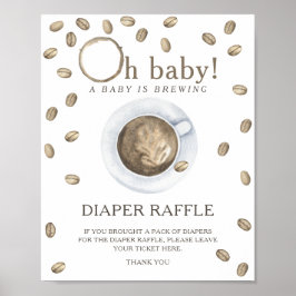 Kaffebabydusch - poster av blyraffel