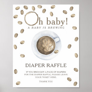 Kaffebabydusch - poster av blyraffel