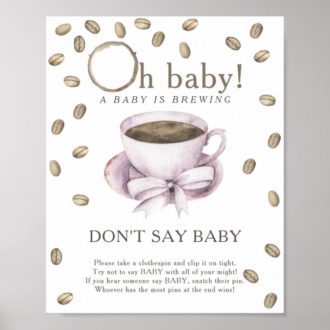 Kaffebabydusch - säg inte att baby Poster (Framsidan)