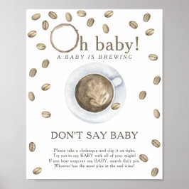 Kaffebabydusch - säg inte att baby Poster