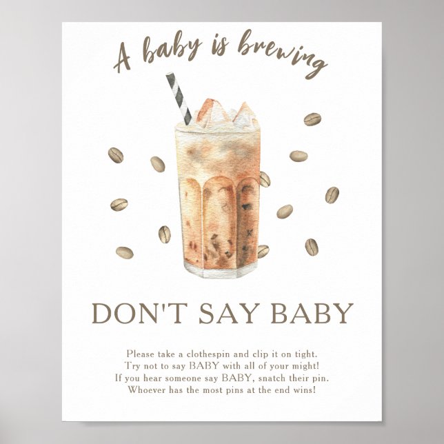 Kaffebabydusch - Säg inte att baby Poster (Framsidan)
