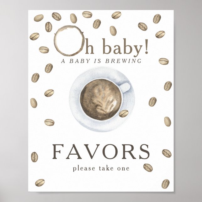 Kaffebabyduschfavoriter Poster (Framsidan)