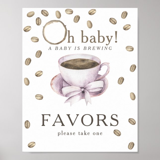 Kaffebabyduschfavoriter Poster (Framsidan)