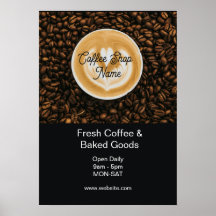 Kaffebar Banner Skylt |Cafe Stora Öppningsaffisch