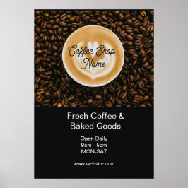 Kaffebar Banner Skylt |Cafe Stora Öppningsaffisch