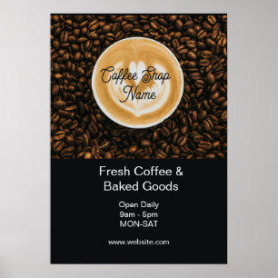Kaffebar Banner Skylt Cafe Stora Öppningsaffisch