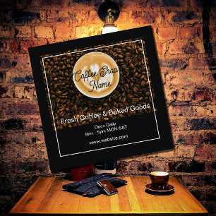 Kaffebar Businesskort Café Kontaktkort Fyrkantigt Visitkort