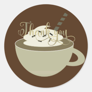 Kaffebar Cup Latte Bröllopsdusch Folie Skript Runt Klistermärke