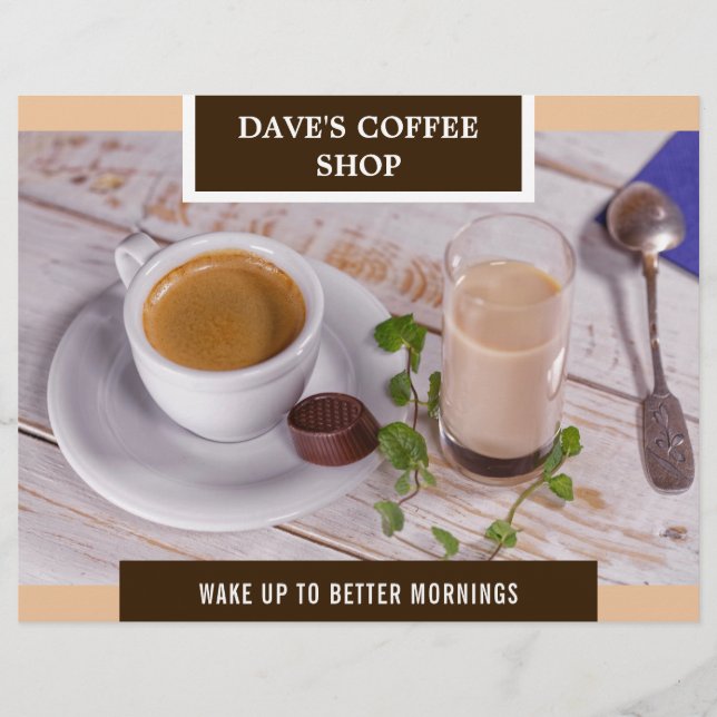 Kaffebar Grandöppningsfolder (Framsida)