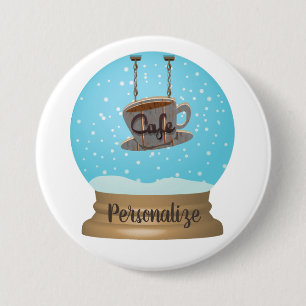 Kaffebar kaffekopp skylt snöglob knapp