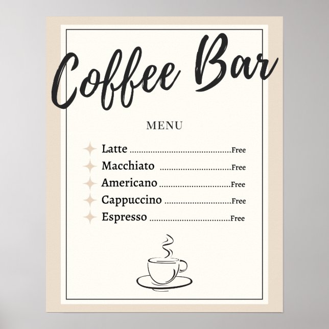Kaffebar Poster/tryck (Ej inramad) - 40,6 cm x 50, Poster (Framsidan)