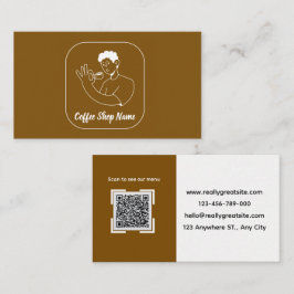 Kaffebar QR-kort för företag Visitkort