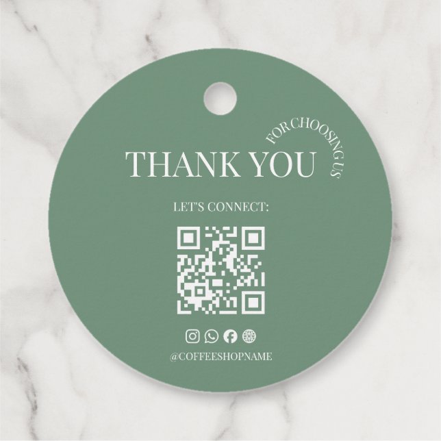 Kaffebar Tack QR-kod Presentkort Gåvor Etiketter (Baksida)