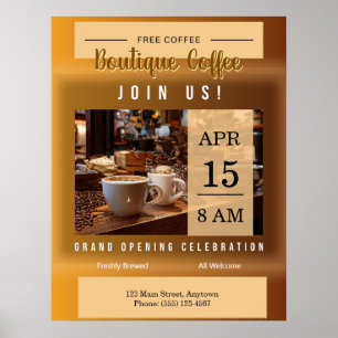 Kaffebarens Stora Öppningsannons Poster