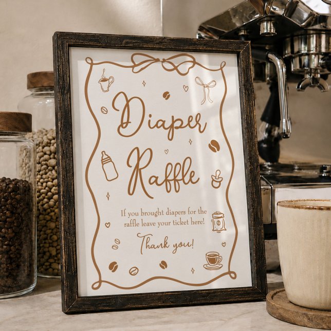Kaffebarn Baby Shower Blöjlotteri  Poster (Skapare uppladdad)