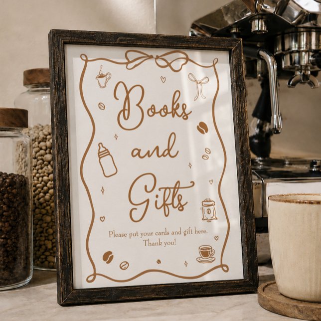 Kaffebarn Baby Shower Böcker & Gåvor Poster (Skapare uppladdad)