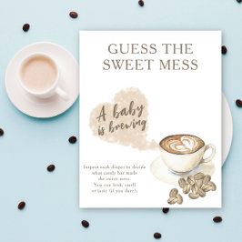 Kaffebarnsk shower Gissa den söta röra Poster