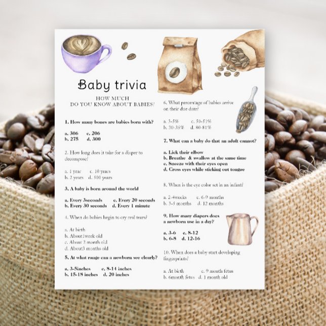Kaffebarnskväll - Baby Trivia-spel (Skapare uppladdad)